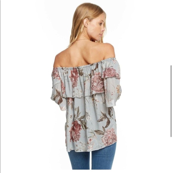 Chaser Off Shoulder Bloom Heirloom Floral Blouse Small - Picture 3 of 7